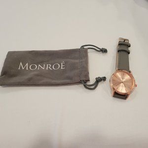 Monroe Rose Gold Leather Wrist Watch Quartz Stainless Steel